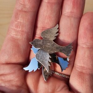 Vintage Sterling‎ Silver Dove Brooch Signed James H. Hall
